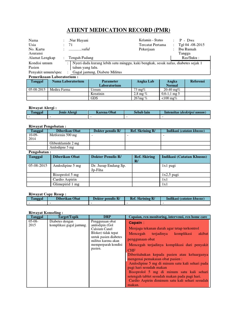 Atient Medication Record (PMR) : Pemeriksaan Laboratorium | PDF