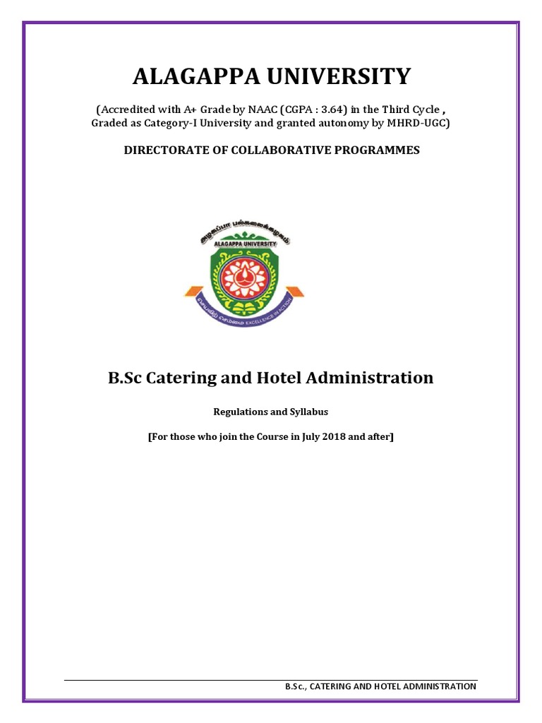 B Sc Catering Hotel Administration Pudding Cooking