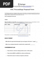 AISC Proceedings Proposal Form: Book Format