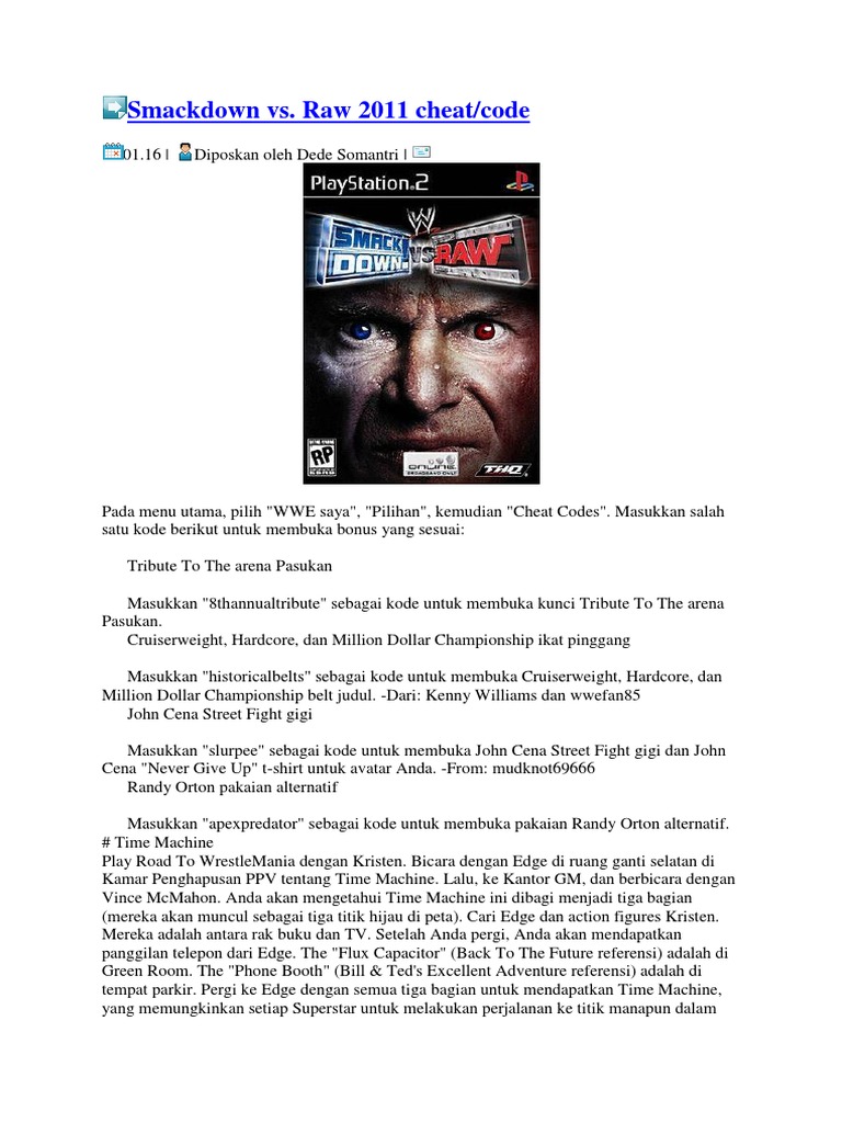 Smackdown vs. Raw 2011 Cheat/code PDF