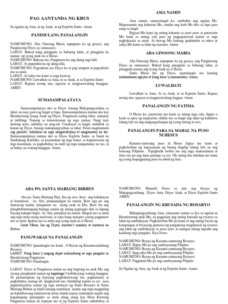 AMA NAMIN - The Lord's Prayer in Tagalog | PDF