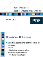 Experiment Design 4: Theoretical + Operational Def'ns: Martin Ch. 7