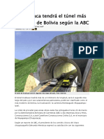 Chuquisaca Tendrá El Túnel Más Moderno de Bolivia Según La ABC