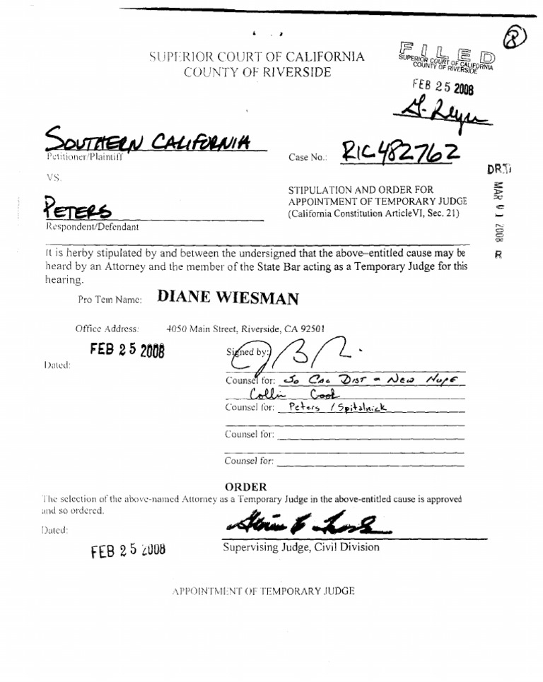Appointment of Temporary Judge Order | PDF
