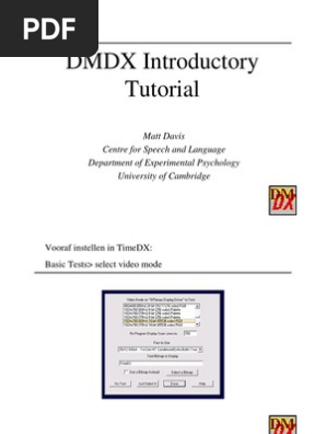 Dmdx Tutorial Video Personal Computers scribd