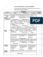 Rúbrica de La Tarea Académica 1 - 2018-3