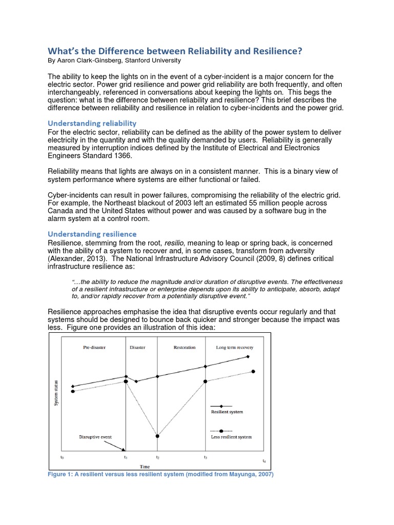 Reliability and Resilience PDF | PDF | Ecological Resilience ...
