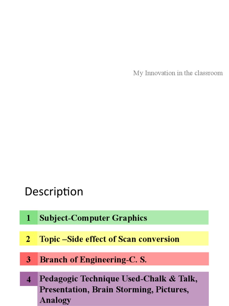 My Innovation in The Classroom | PDF | Teaching Methods & Materials