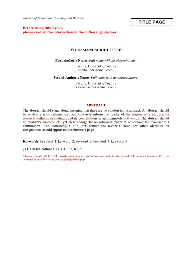 Article Template 2018 | PDF | Citation | Data