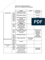 Jadwal Kegiatan Perjalanan Bisnis