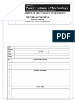 Department of Electronics Engineering Minutes of Meeting