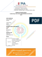 Formulir Pendaftaran LKTI SMA-SMK-MA Se-Indonesia 8th Physics in Action PDF