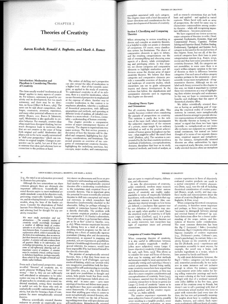 Theories of Creativity PDF | PDF | Creativity | Empiricism