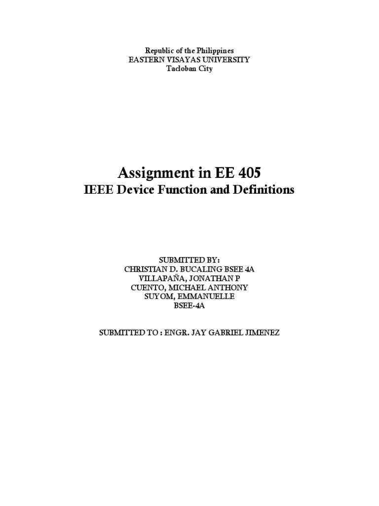Ieee Device Function Number | Download Free PDF | Relay | Switch
