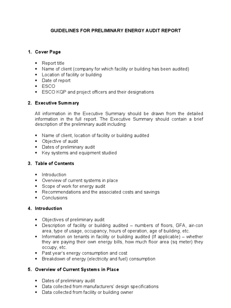 Energy Audit Report Guidelines | PDF | Boiler | Audit