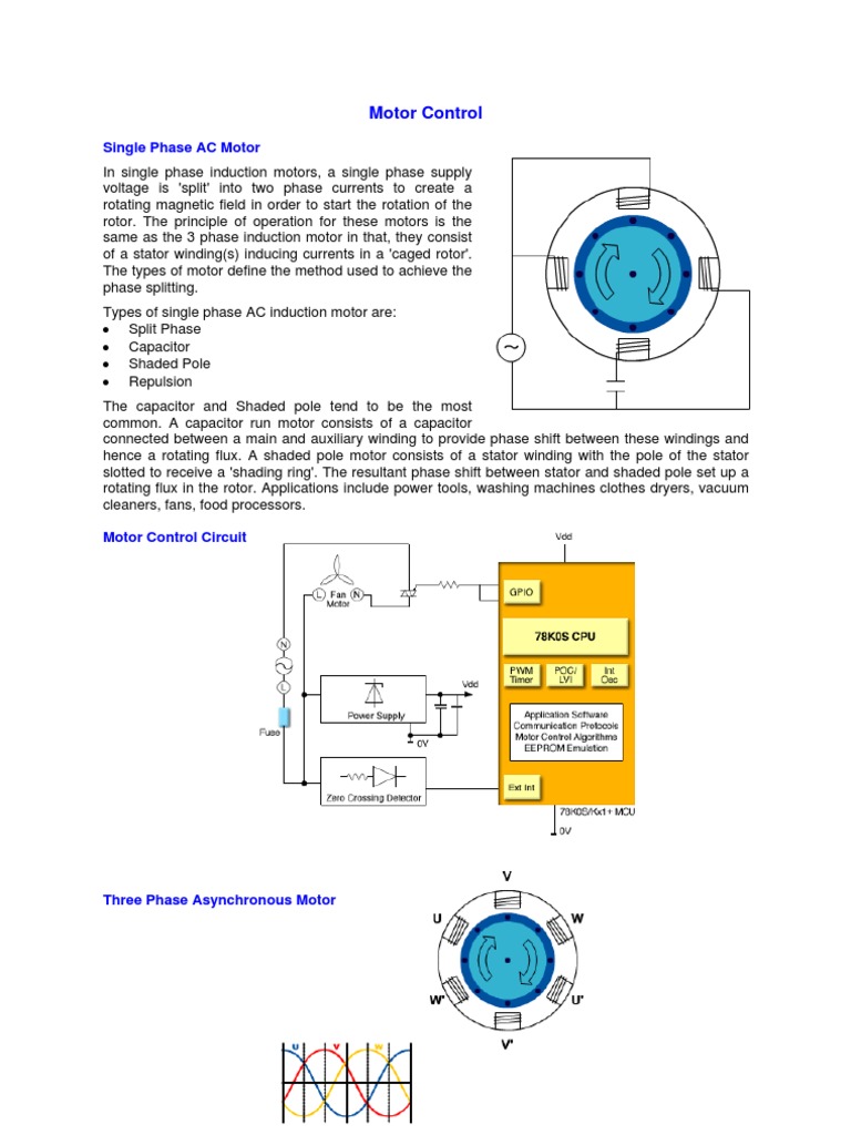 Motor Control: Single Phase AC Motor | PDF | Electric Motor ...