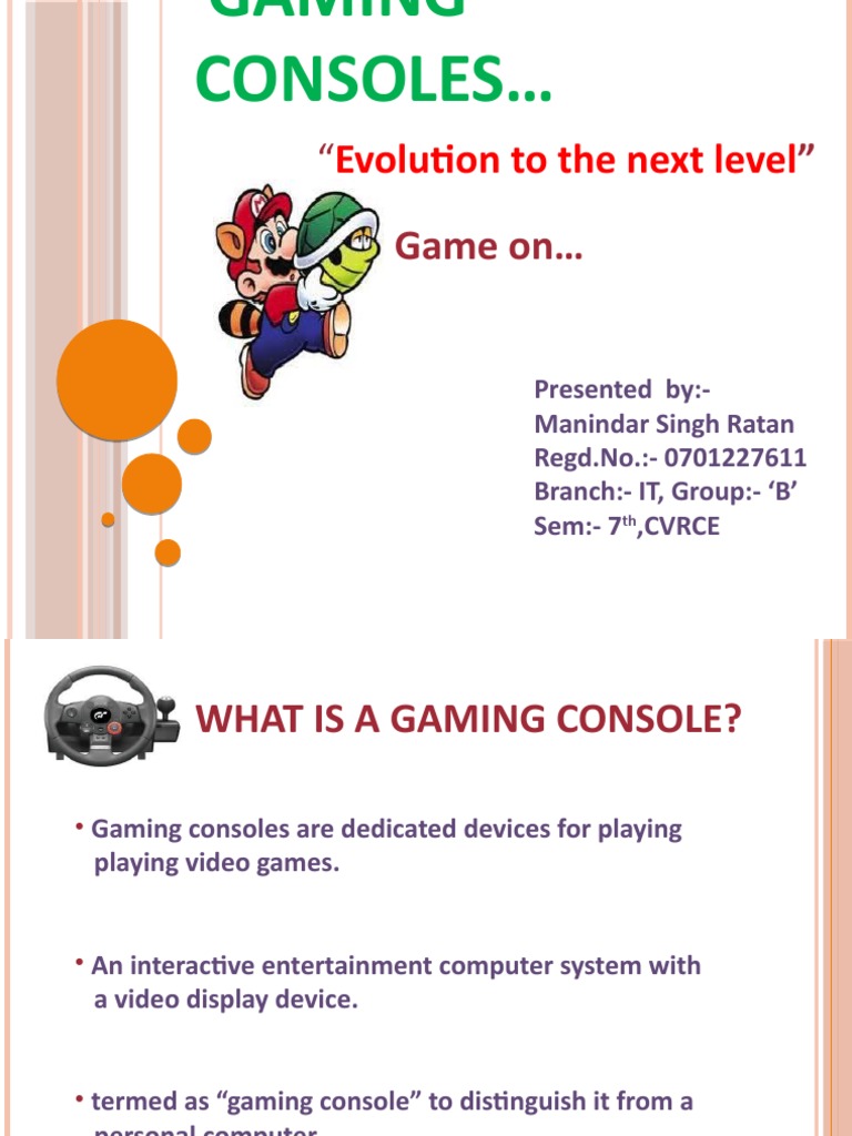 Evolution of Gaming Consoles | PDF | Video Game Consoles | Play Station