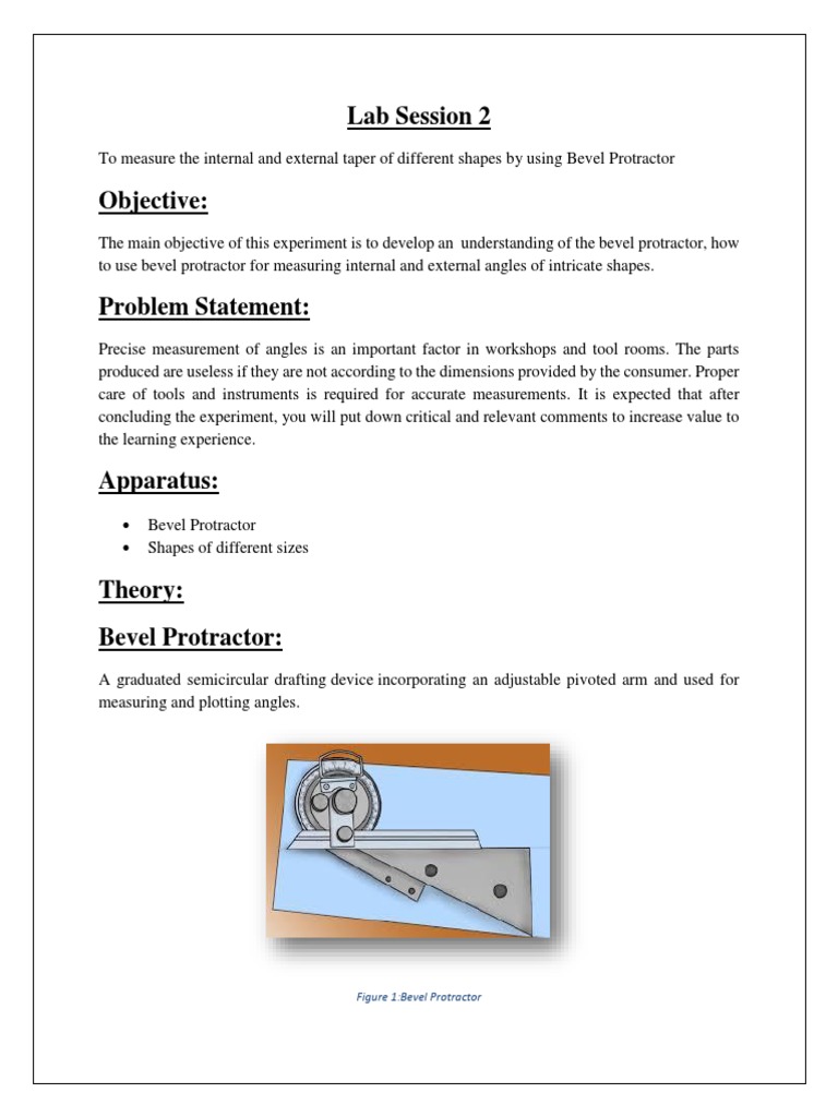 Lab Session 2: Figure 1:bevel Protractor | PDF