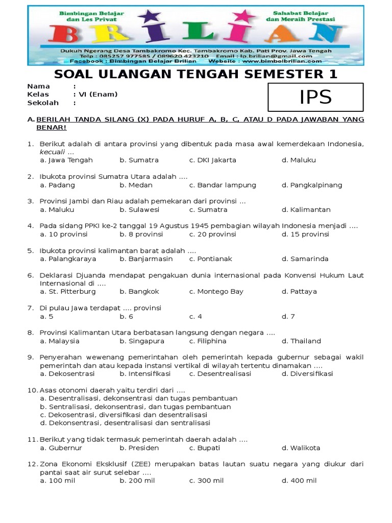 71+ Soal SMA Kelas 10 IPS