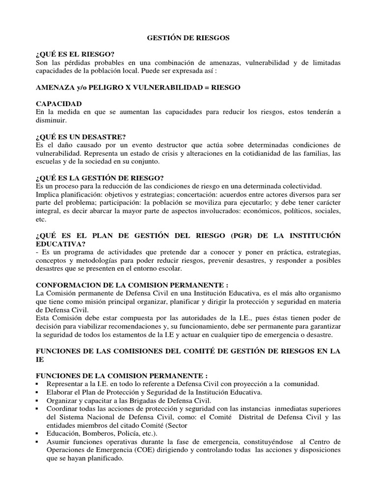 Funciones de La Brigada Escolar | PDF | Comisión Europea | Riesgo