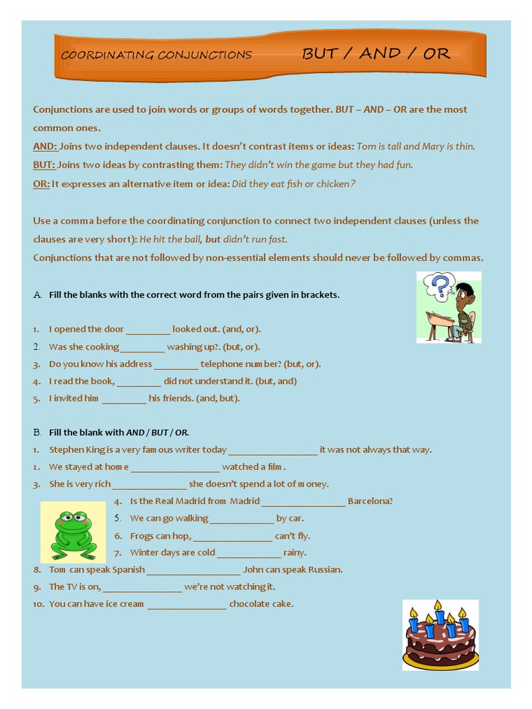And But or | PDF | Language Arts & Discipline | Foreign Language Studies