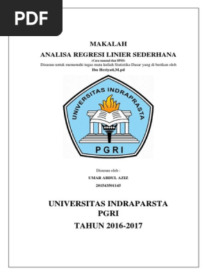 Makalah Regresi Linier Sederhana