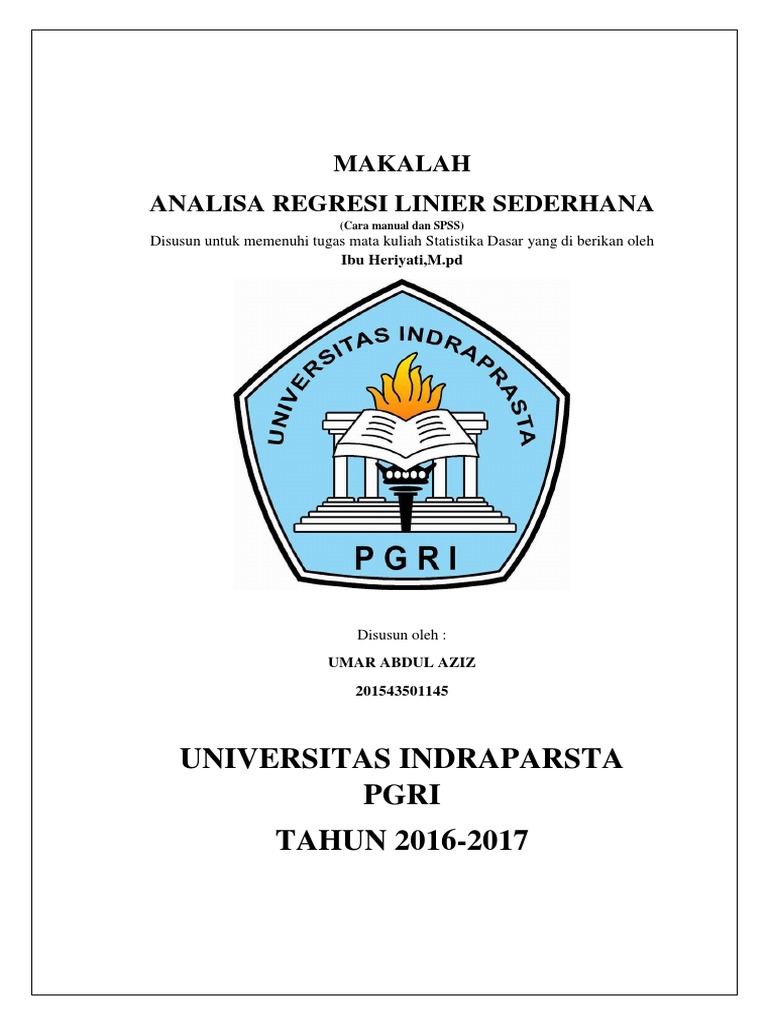 Makalah Regresi Linier Sederhana