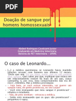 Doação de Sangue Por Homens Homossexuais