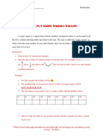 3x3 Magic Square Puzzle PDF