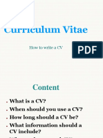 Curriculum Vitae: How To Write A CV