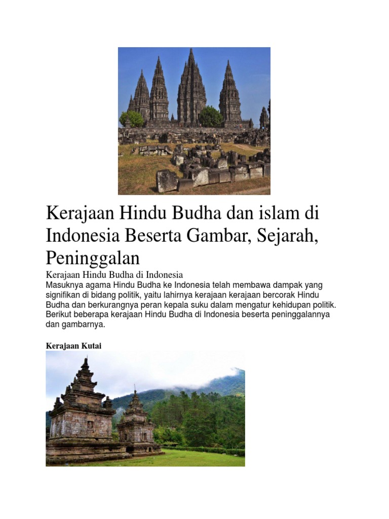 Kliping Sejarah Kerajaan Hindu Budha Di Indonesia Guru Paud