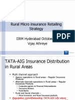 Rural Micro Insurance Retailing Strategy: IIRM Hyderabad October 14 Vijay Athreye