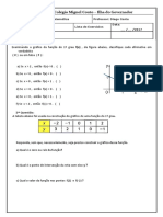 Lista de exercícios de matemática sobre funções do 1o grau