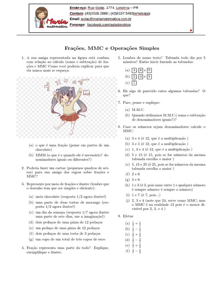 MM - Fracoes MMM Operações Simples - Julia Educativa - Mariana | PDF ...
