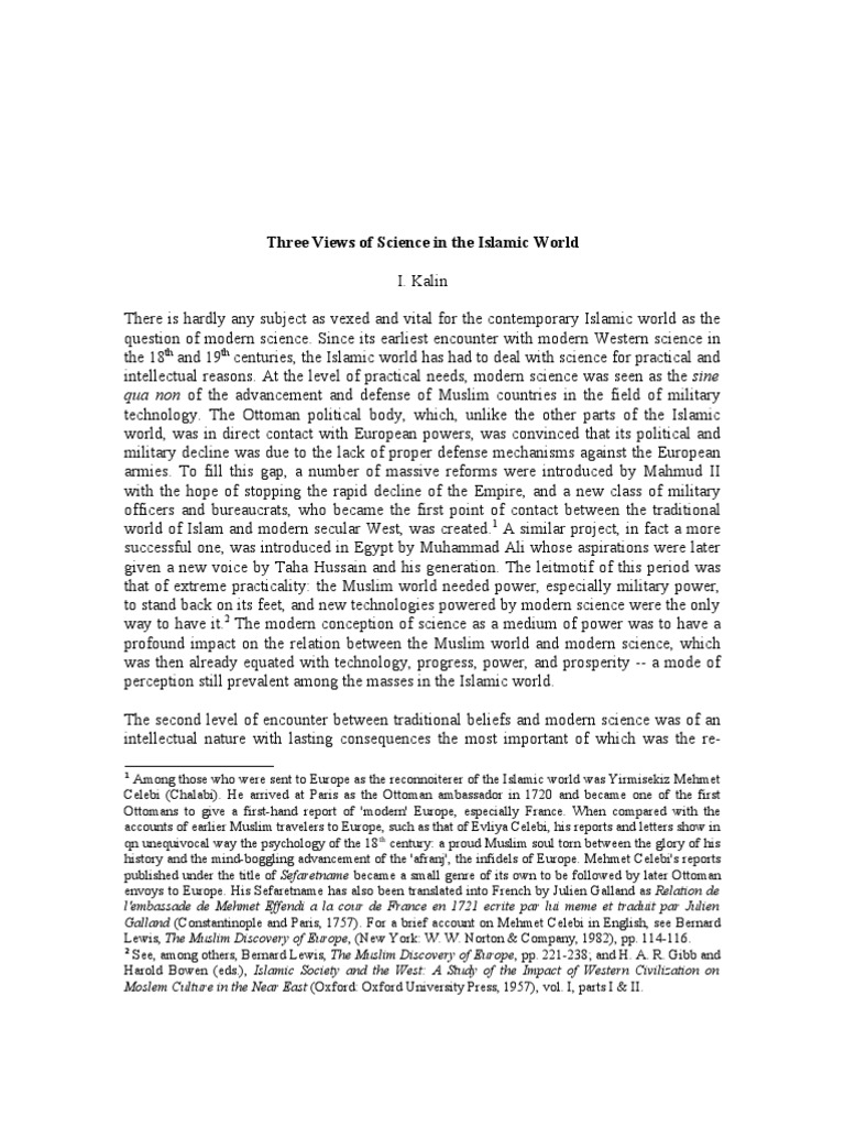 Three Views of Science in The Islamic World | PDF
