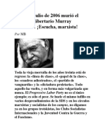 Un 30 de Julio de 2006 Murió El Socialista Libertario Murray Bookchin-Escucha Marxista