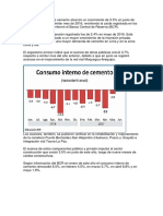 El Consumo Interno de Cemento Alcanzó Un Crecimiento de 3