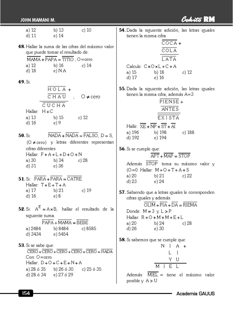 1 Pdfsam 151 Pdfsam Razonamiento Matematico Cokitorm John Mamani Ensenanza De Matematica