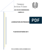 Pedagogía. Plan de Estudios 2011 PDF