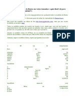 Medidas de flautas de bambú e PVC de vários tamanhos