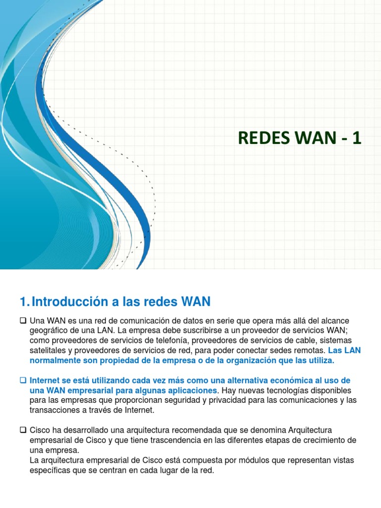 Redes WAN 1 PDF | PDF | Red de área amplia | Red de computadoras