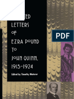 Selected Letters of Ezra Pound To John Quinn (Ed. Materer)