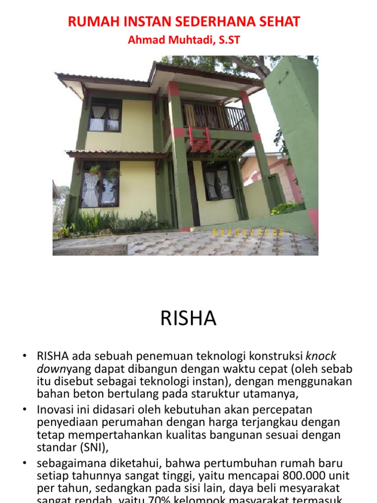 Teknologi Rumah Instan RISHA | PDF