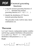 Use of Moment Generating Functions: X, Y, Z, Determine The Moment