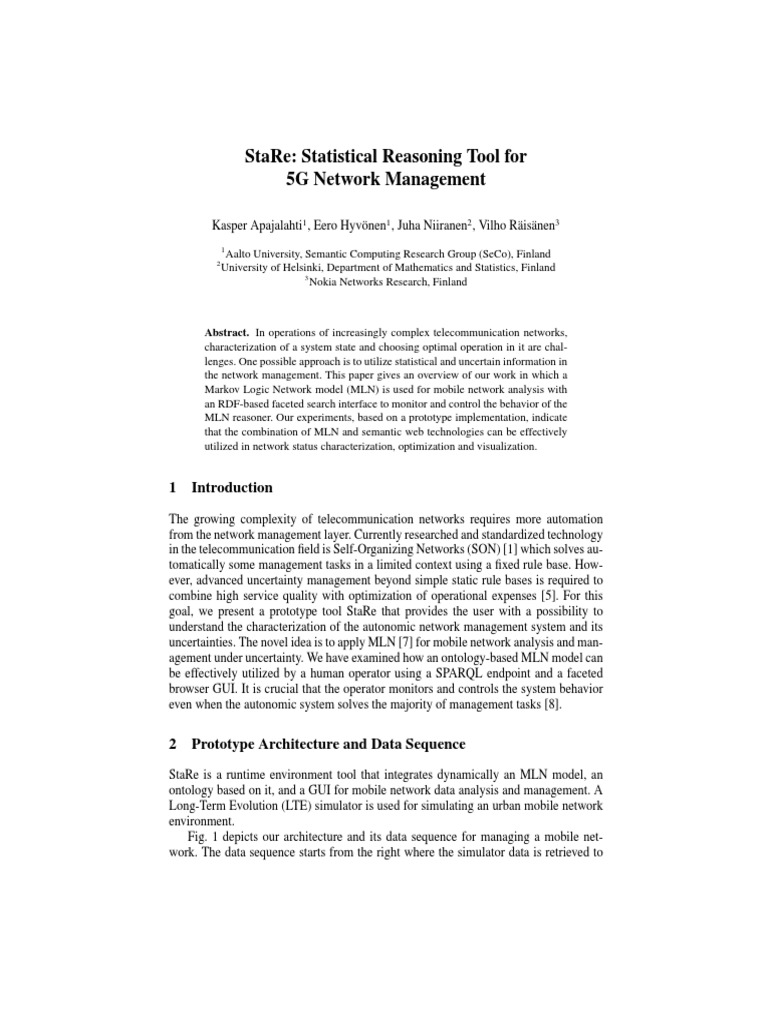 Statistical Tool for 5G Network Management | PDF | Simulation ...