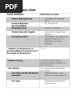 iGO Product 1 Pager: Issues Identified Proposed Action