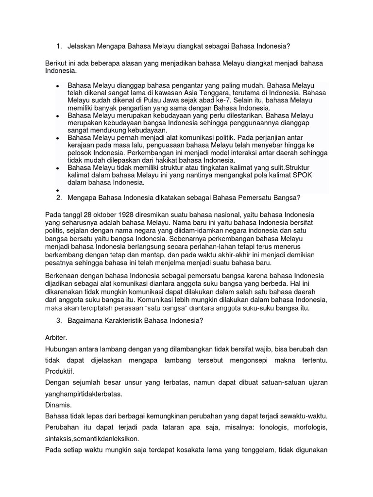 Bahasa melayu ke bahasa indonesia