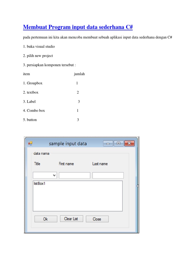 Membuat Program Input Data Sederhana | PDF | Komputer