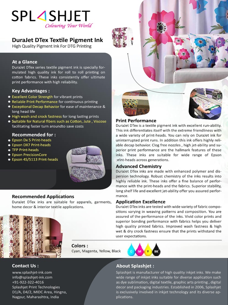 DuraJet DTex: Premium Textile Inks | PDF