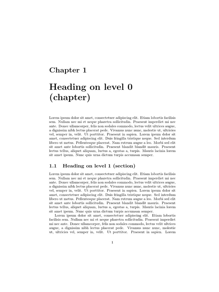 1.1 Heading On Level 1 (Section) | PDF